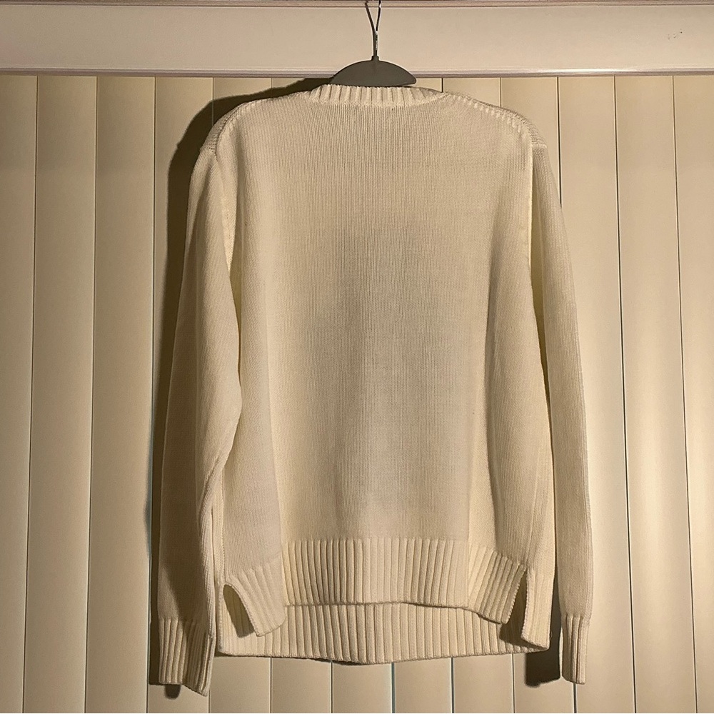 Ralph Lauren Cream Sweater with Bear Design - Picture 3 of 4
